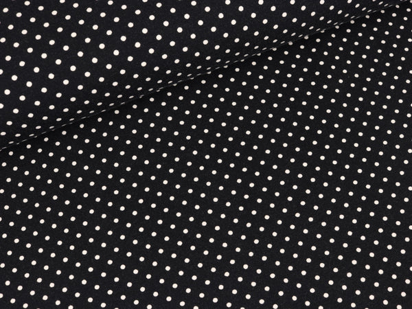 Baumwolljersey Verena Pünktchen weiß auf Tiefblau