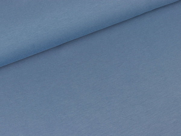 Baumwolljersey Vanessa rauchblau uni