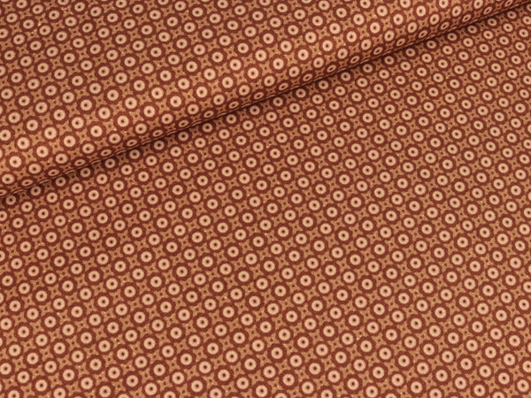 Baumwollstoff Friendly Forest Miniblümchen auf Braun