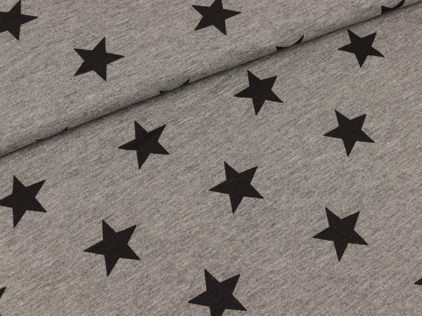 Leichter Sweat hellgrau mit schwarzen Sternen