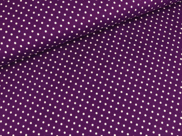Baumwolljersey Jerseydots violett-weiß