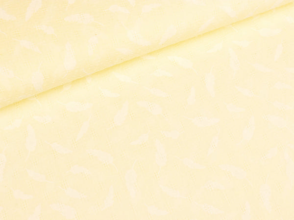 Webware Ajourmuster Federn weiß auf Ecrü