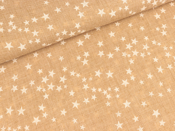 Webware Ajourmuster Sterne weiß auf Camel