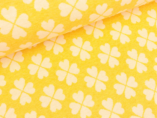 Hamburger Liebe 2 Farb-Jacquardjersey Kleeherzen colza-weiß