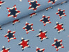 Baumwolljersey Star Patch rauchblau-rot-weiß-dunkelblau