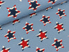 Baumwolljersey Star Patch rauchblau-rot-weiß-dunkelblau