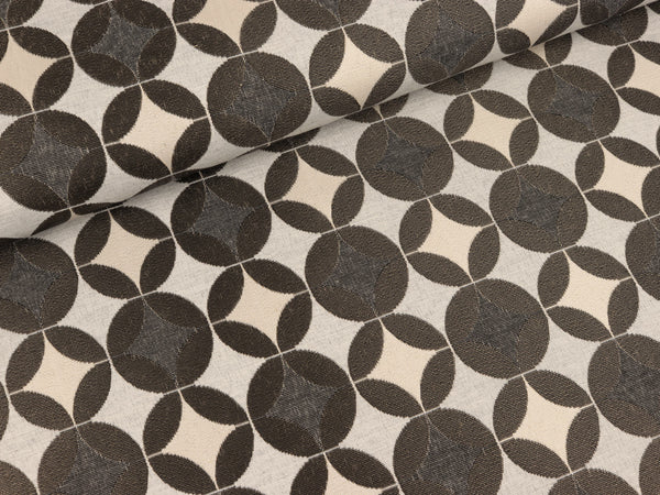 Dekostoff Osaka Kreise khaki-metallic