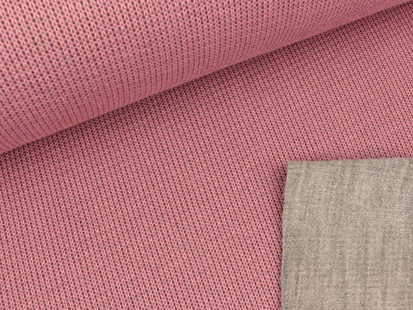 Doubleface-Strickstoff Oliver altrosa-grau