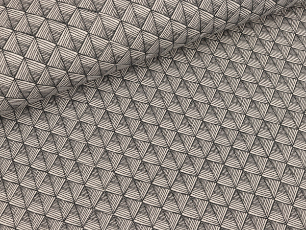 Baumwollsweat Autumn Geo schwarz-weiß by Lila-Lotta