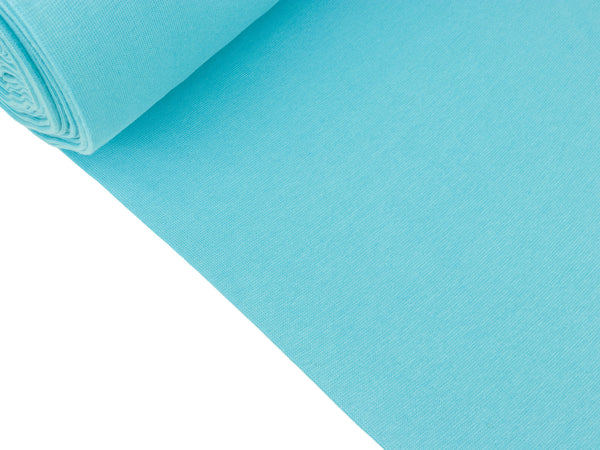 Glatte Bündchenware türkis uni