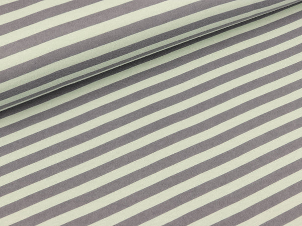 Interlock Streifen mint-grau