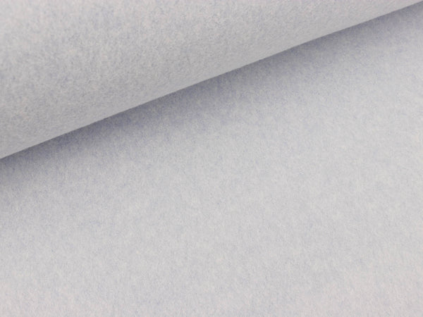 Baumwollfleece hellblau meliert uni