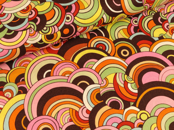 Baumwollstoff Rivoli bubble braun-bunt