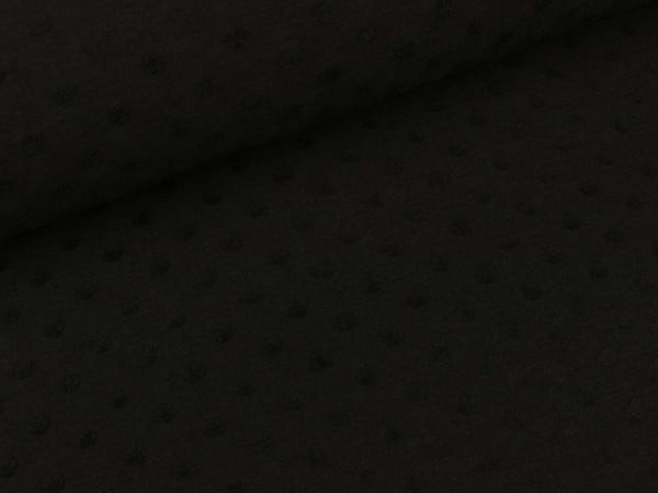 Reststück 18cm - Baumwolljersey Minkydots schwarz