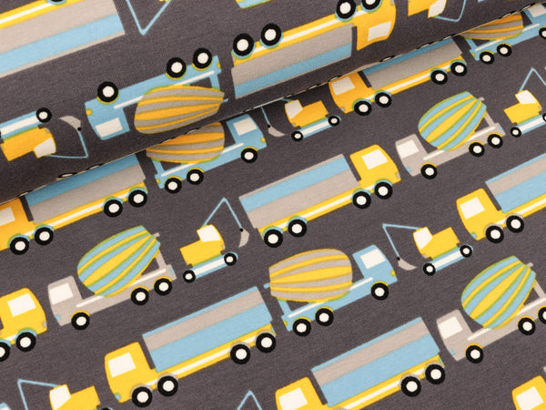 Baumwollsweat Raik Baustellenfahrzeuge dunkelgrau