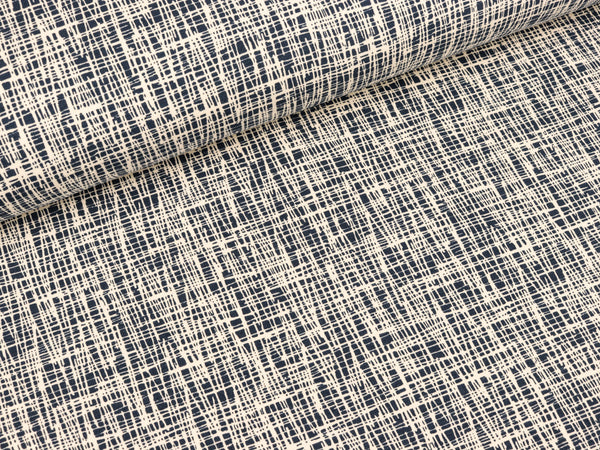 Baumwolljersey Vera Criss Cross jeansblau-natur