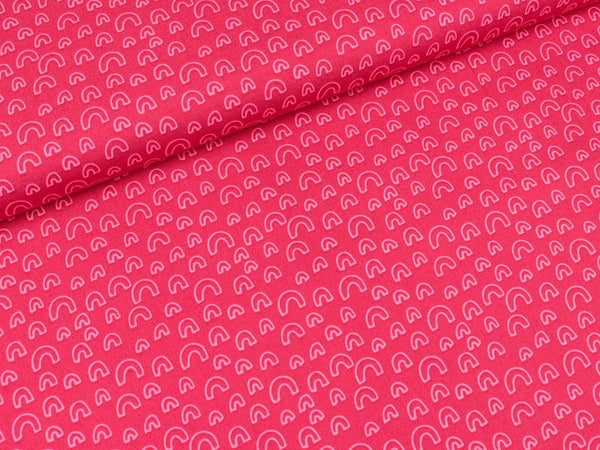Baumwollpopeline Philipp Kleine Bögen rosa auf Erika