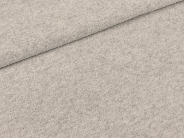 Sweatshirtstoff Martin hellgrau meliert uni