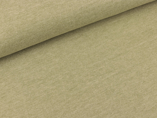 Sweatshirtstoff Melange helles oliv meliert