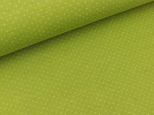 Jacquard-Jersey Minipünktchen olivia-weiß