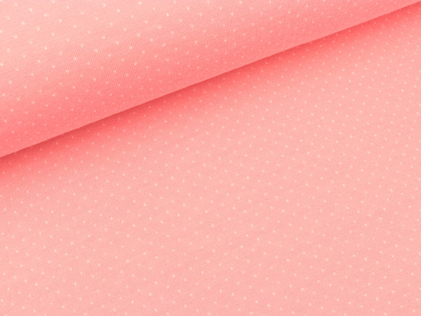 Jacquard-Jersey Minipünktchen rosa scuro-weiß
