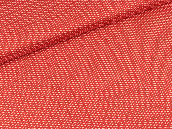 Viscosejersey Selina Chevron weiß auf Rot