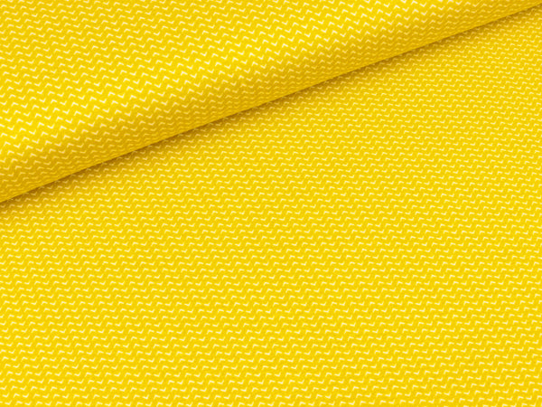 Viscosejersey Selina Chevron weiß auf Senfgelb