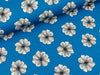 Baumwolljersey Little-May Blumen auf Blau by Lila-Lotta