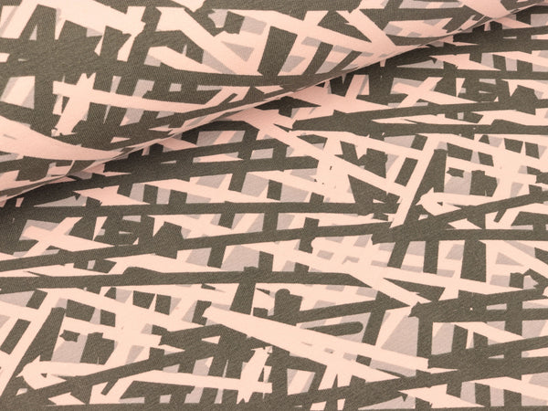 Baumwollsweat Scrawl over rosa-grau by Petra Laitner