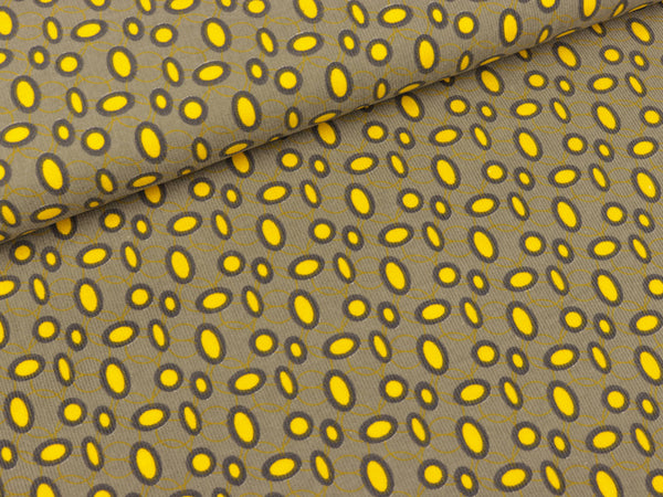 STENZO Feincord Ovale gelb auf Grau