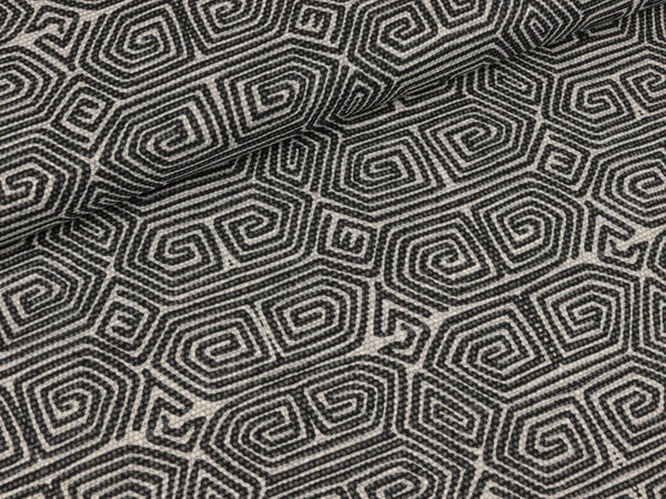 Baumwoll Voile Pia Grafik dunkelblau-grau