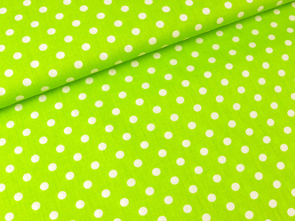 Baumwollstoff Como Punkte weiß auf Hellgrün