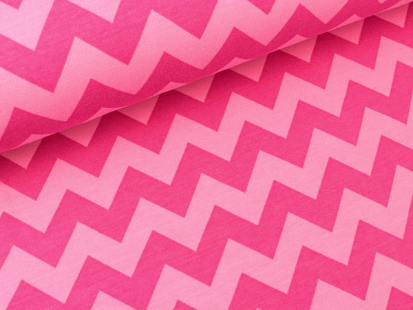 Sweatshirtstoff Mia Chevron rosa-pink
