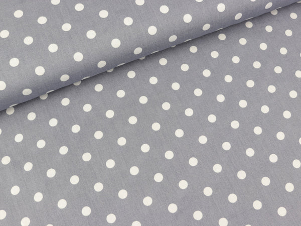Baumwollstoff New Dot weiß auf Hellgrau