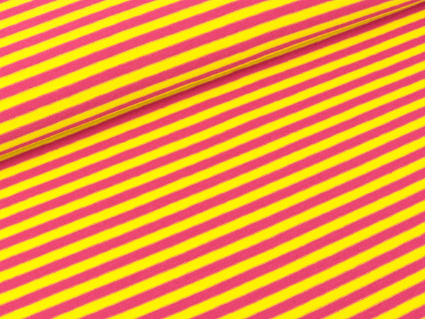 Baumwolljersey Gitta gelb-pink