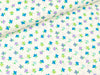 Baumwollstoff Streublümchen flieder-blau-hellgrün auf Weiß