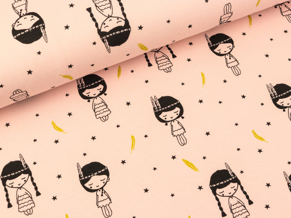 Baumwolljersey Indian Girl rose