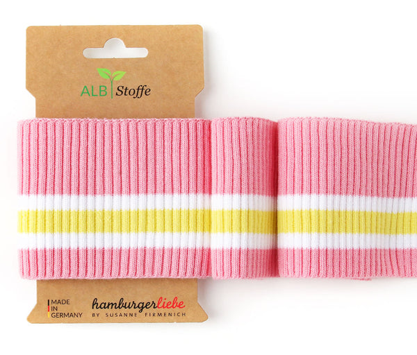 Cuff Me Ripped Bündchen rosa scuro-weiß-giallino