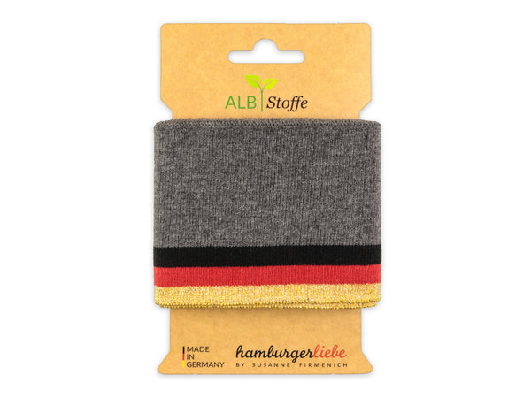 Cuff Me WM Glam Bündchen carbon melange-schwarz-rot-gold