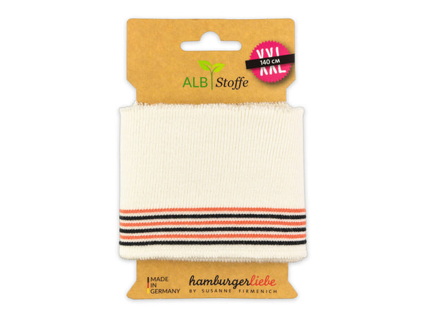 Cuff Me Wave Mono Bündchen meringa-luce rosso-schwarz