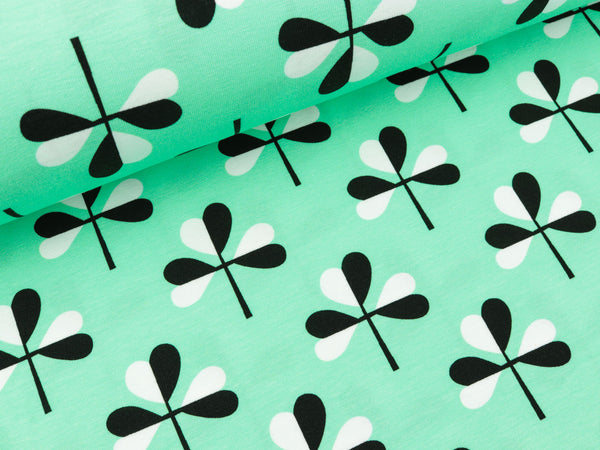 Hamburger Liebe Baumwolljersey Mono Clover verdino