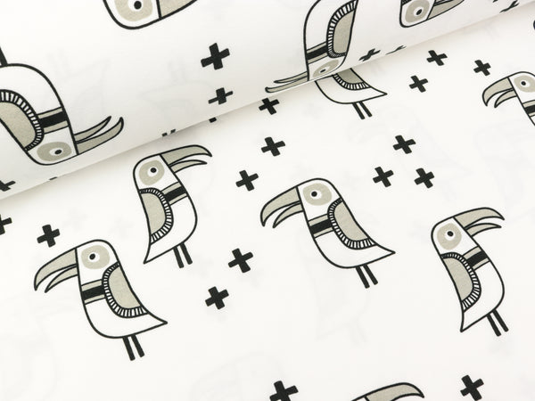 Hamburger Liebe Baumwolljersey Mono Big Bird weiß