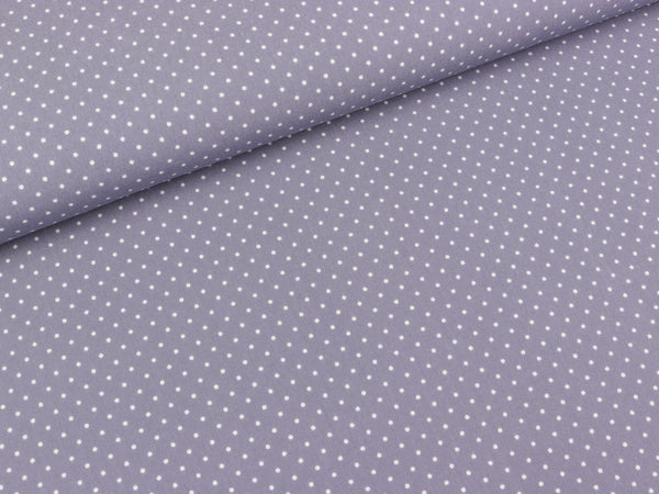 Baumwollstoff Minimals Daisy Pünktchen weiß auf Grau
