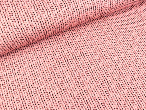 French Terry Cosy Knitting rosa by Cherry Picking