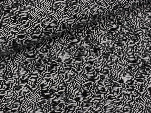 Baumwolljersey Valerie Schlangenlinien hellgrau-schwarz