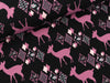 Baumwolljersey Oh Deer! Rehe pink auf Schwarz