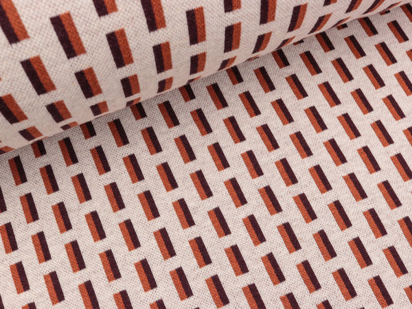 Hamburger Liebe Botanical 3 Farb-Jacquardjersey Log meringa-brucciato-bordeaux