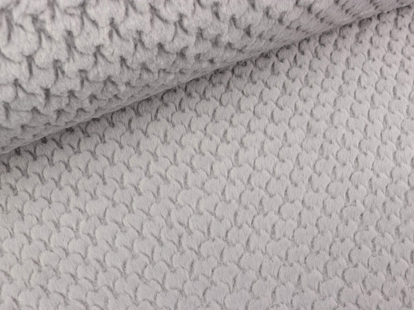 Faux Fur Plüsch Dots hellgrau