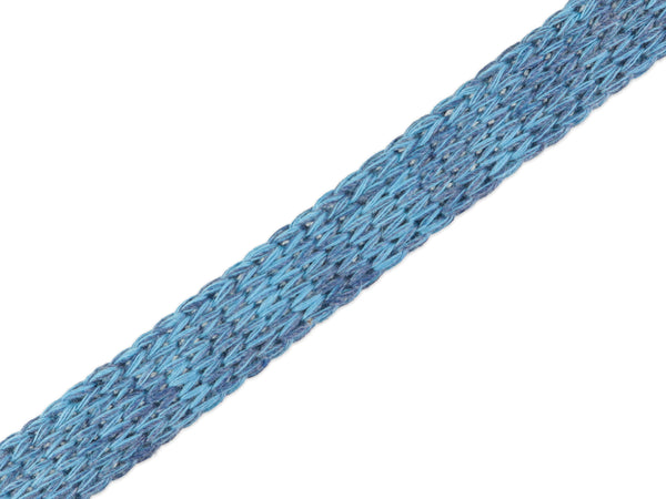 1m Flach- und Hoodiekordel Cord Me Check Point azzuro-jeansblau meliert 20mm