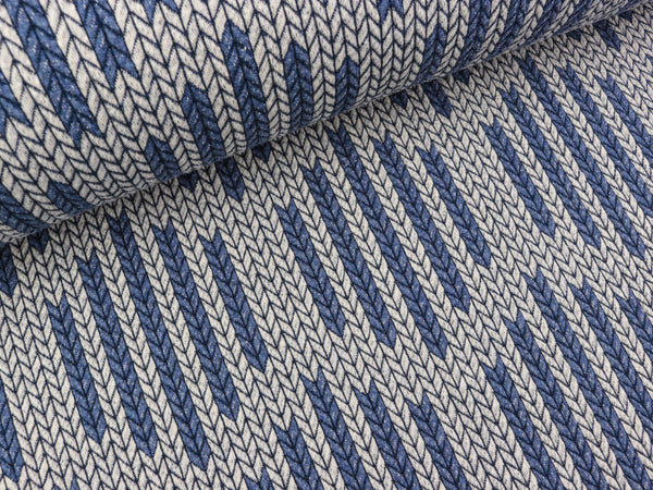 Hamburger Liebe Check Point Big Knit Check List winterweiß-jeansblau melange